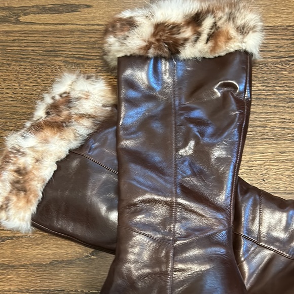 Pointy Toe Leather Fur boots - Picture 5 of 15